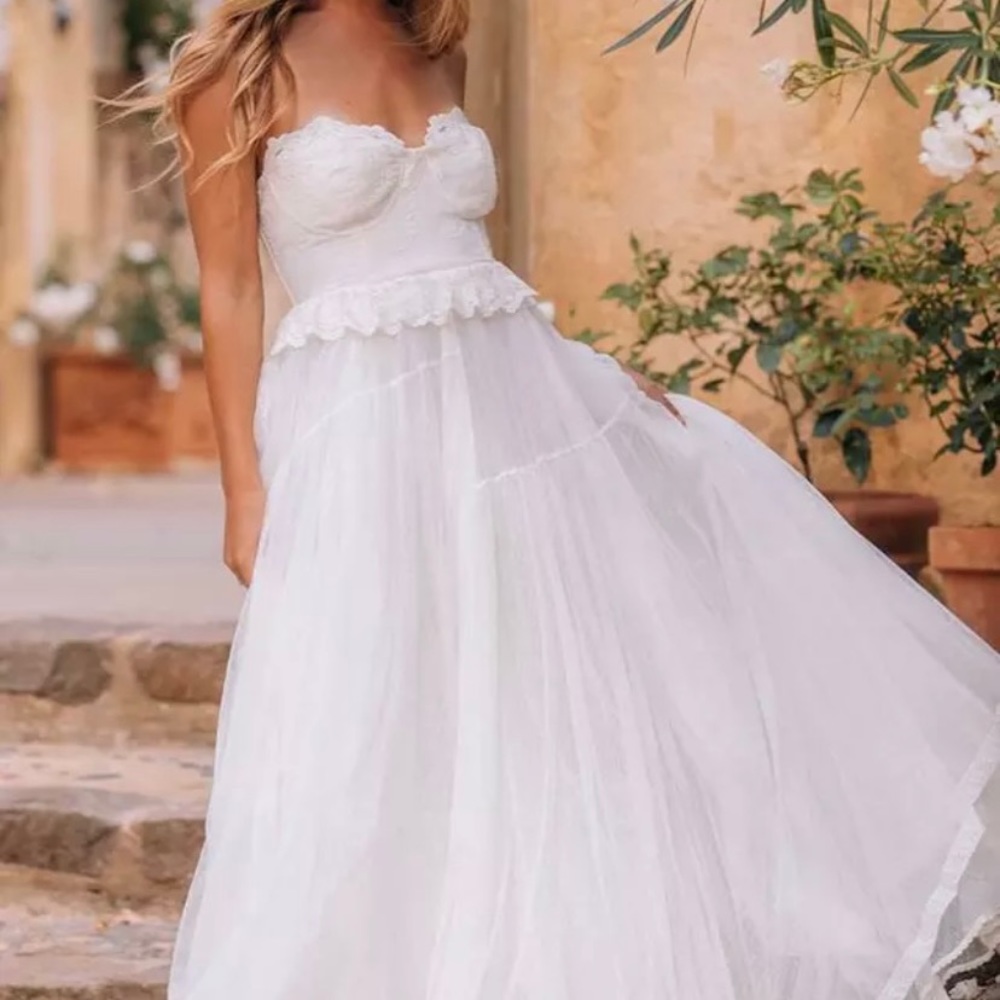 Spell & the Gypsy Free People Zoe White Tulle Wedding Bridal Ball Gown XL BNWT - Picture 4 of 15